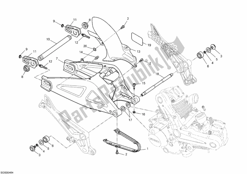 Wszystkie części do Rami? Wahad? Owe Ducati Monster 696 USA 2009